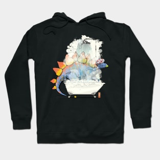 Dinosaur Stegosaurus in the Shower Hoodie